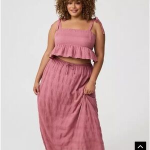Women's Mauve Maxi Skirt and Top